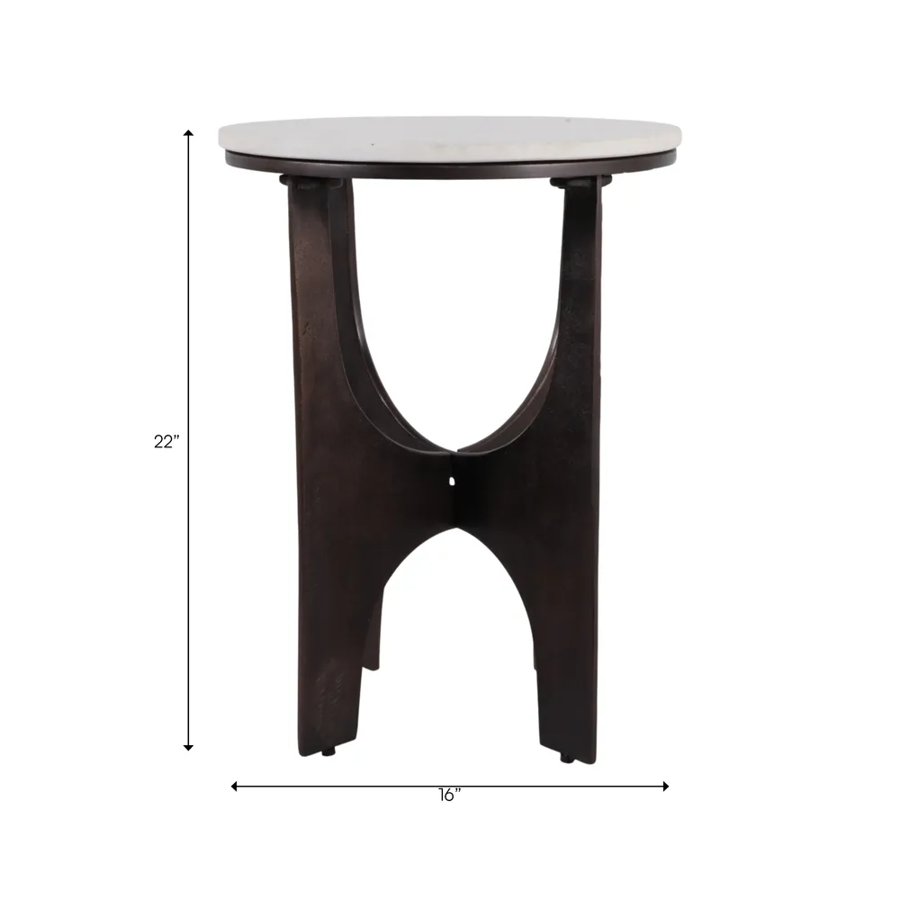 GARSONFIELD WHITE TABLE 22 (IN)