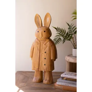 Large Standing Camphor Wood Rabbit 4