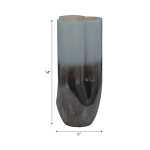 HARTONPARK BLUE GLASS VASE 14 (IN) 8