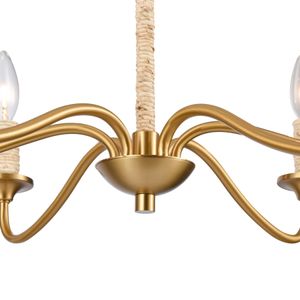 Abaca 32'' Wide 6-Light Chandelier - Brushed Gold 5