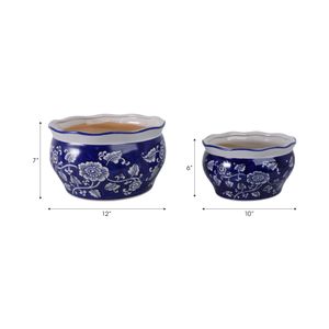 HENLEYDALE SET OF 2 BLUE PLANTER 7 (IN) 10