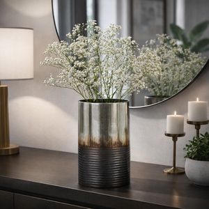 ARLOROSE SILVER GLASS VASE 9 (IN) 12