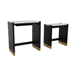 KELSEYWAY SET OF 2 BLACK TABLE 24 (IN) 1