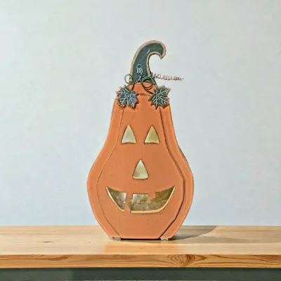 Wood LED Jack O Lantern 9.5x17in