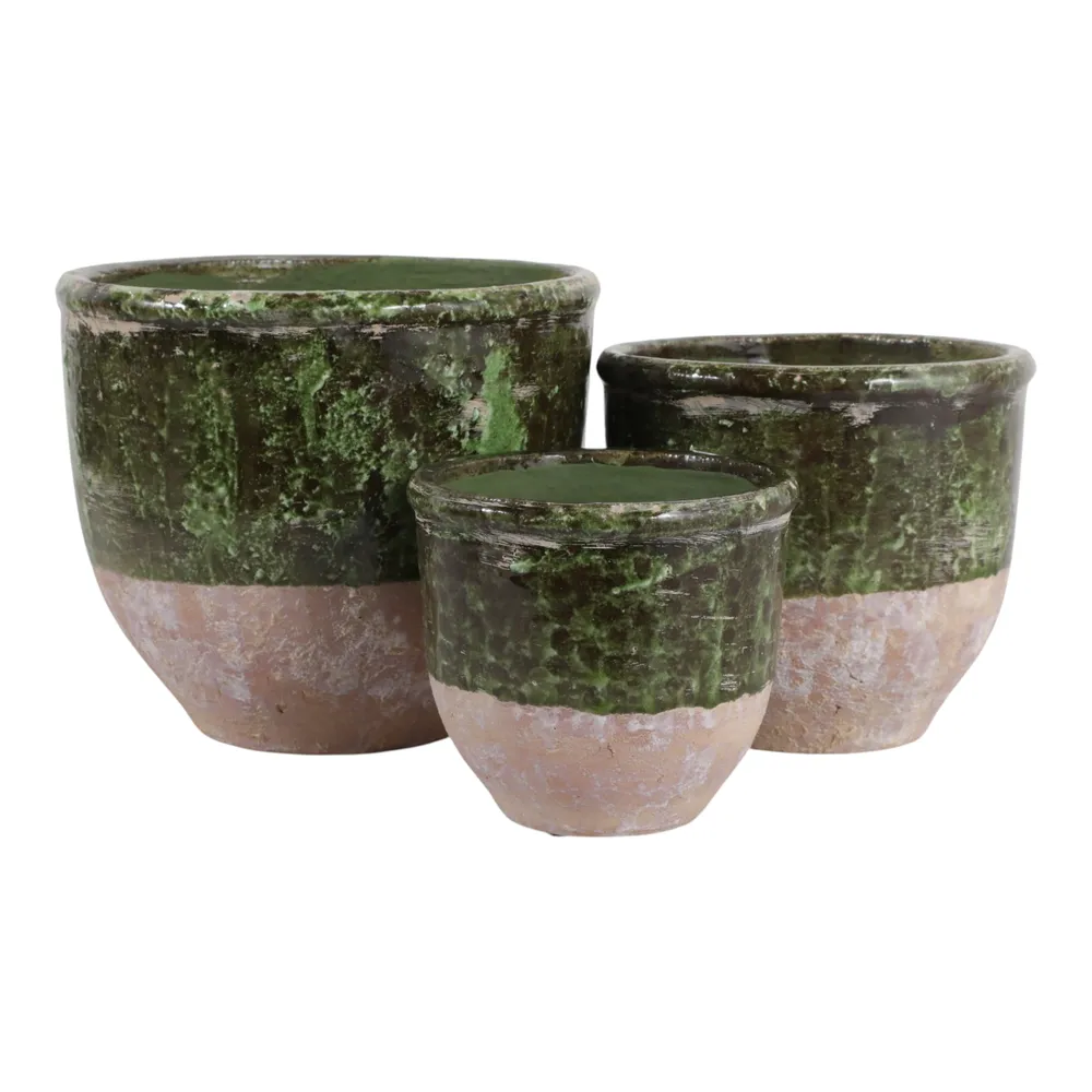 HAYFORDWAY SET OF 3 GREEN PLANTER 8 (IN)