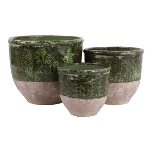 HAYFORDWAY SET OF 3 GREEN PLANTER 8 (IN) 6