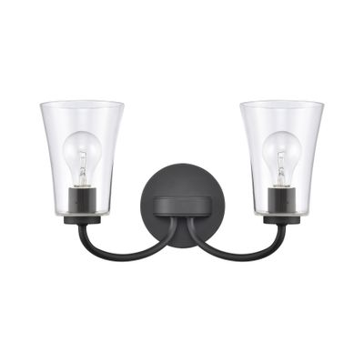 Emily 17″ Wide 2-Light Vanity Light - Matte Black