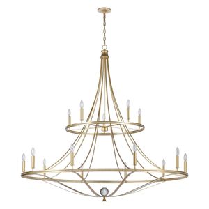 Noura 60'' Wide 15-Light Chandelier - Champagne Gold 2