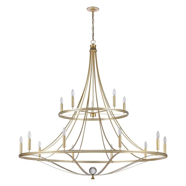 Noura 60'' Wide 15-Light Chandelier - Champagne Gold