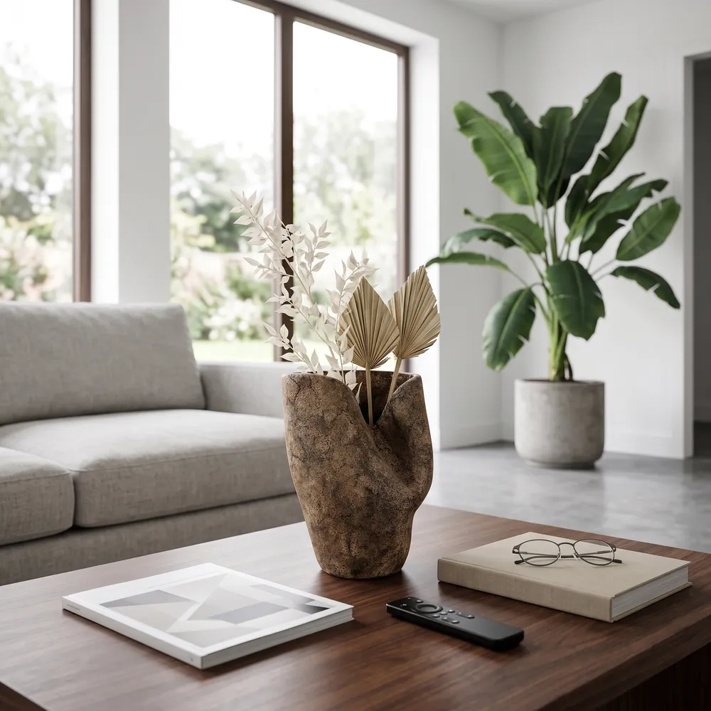 RUSHBROOK BROWN VASE 14 (IN)