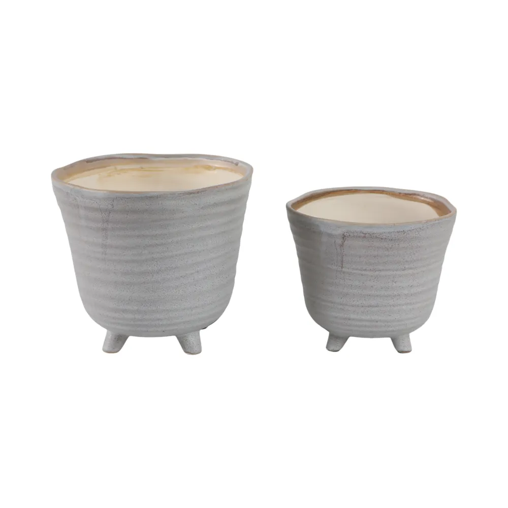 REXDALE SET OF 2 IVORY PLANTER 6 (IN)