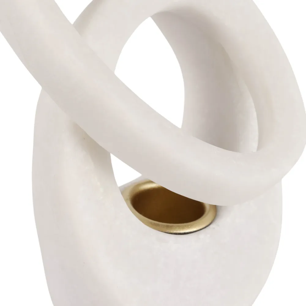 FIONAROSE WHITE CANDLE HOLDER 6 (IN)