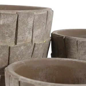 HOUSTONHAVEN SET OF 3 GRAY PLANTER 8 (IN) 7