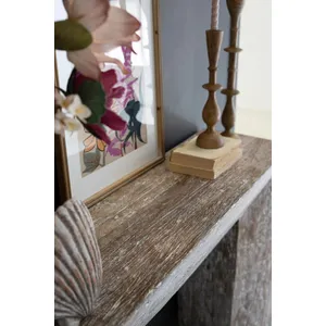 Recycled Whitewashed Wood Console 4