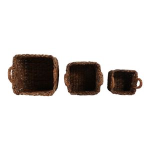 ROMANLAKE SET OF 3 BROWN BASKETS 17 (IN) 9