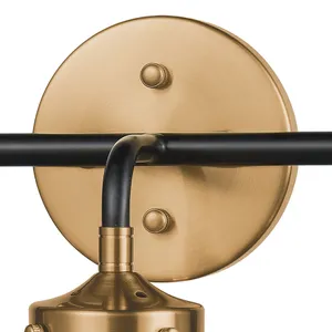 Boudreaux 24″ Wide 3-Light Vanity Light - Matte Black with Antique Gold 2
