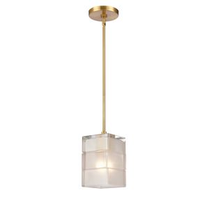 Ice Blocks 6'' Wide 1-Light Mini Pendant - Satin Brass 1