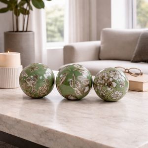 NOVAPORT SET OF 3 GREEN ORBS 5 (IN) 11