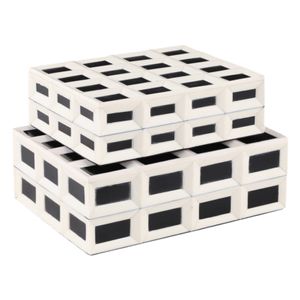 CARLINSTONE SET OF 2 WHITE BOXES 5 (IN) 5