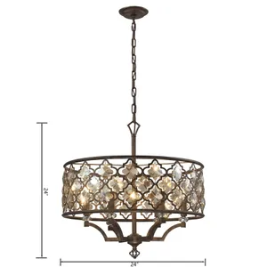 Armand 24'' Wide 6-Light Chandelier - Weathered Bronze 2