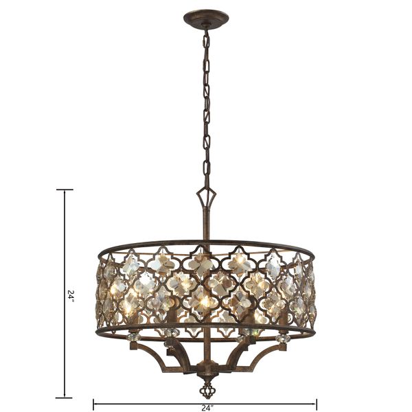 Armand 24'' Wide 6-Light Chandelier - Weathered Bronze