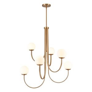 Caroline 36'' Wide 6-Light Chandelier - Brushed Gold 1