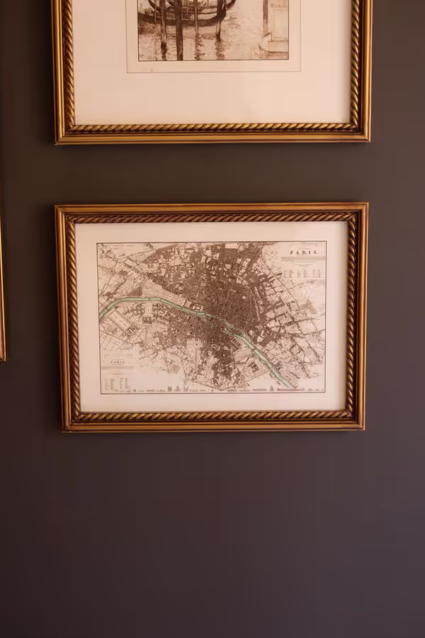 Set of 5 Mixed Framed European Gallery Wall Prints under Glass