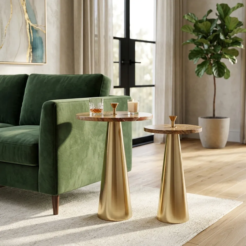 LOCHSHAW SET OF 2 GOLD TABLE 22 (IN)