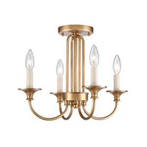 Cecil 16″ Wide 4-Light Semi Flush Mount - Natural Brass 6