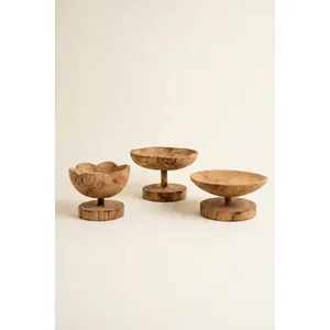 Set of 3 Wooden Compotes 4