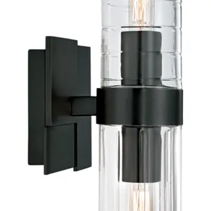Stripe 15.25'' High 2-Light Sconce - Matte Black 3