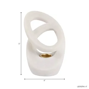 FIONAROSE WHITE CANDLE HOLDER 6 (IN) 10
