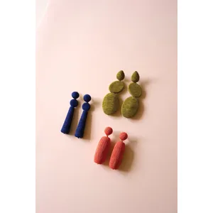 Fabricwrapped Earrings / Chartreuse 3