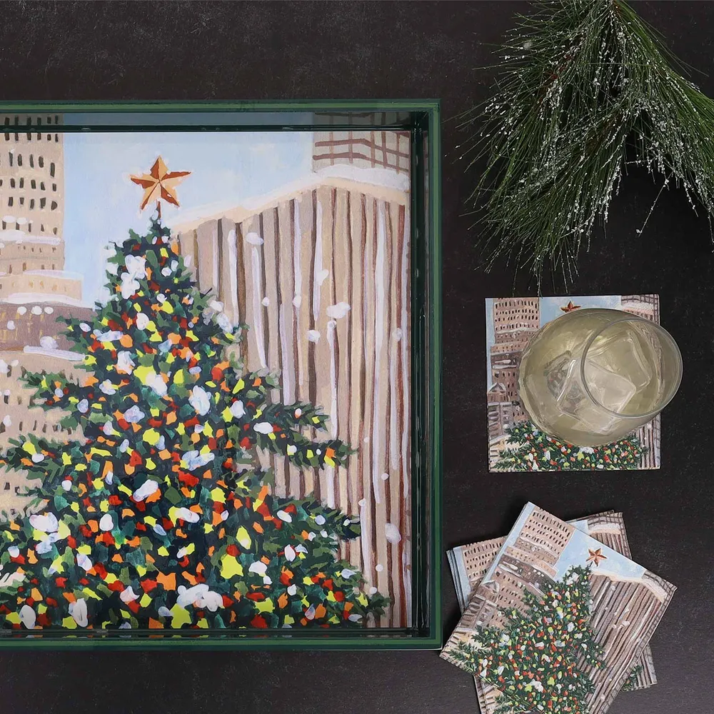 Cityscape Yuletide Paper Cocktail Napkins (Pack of 25)