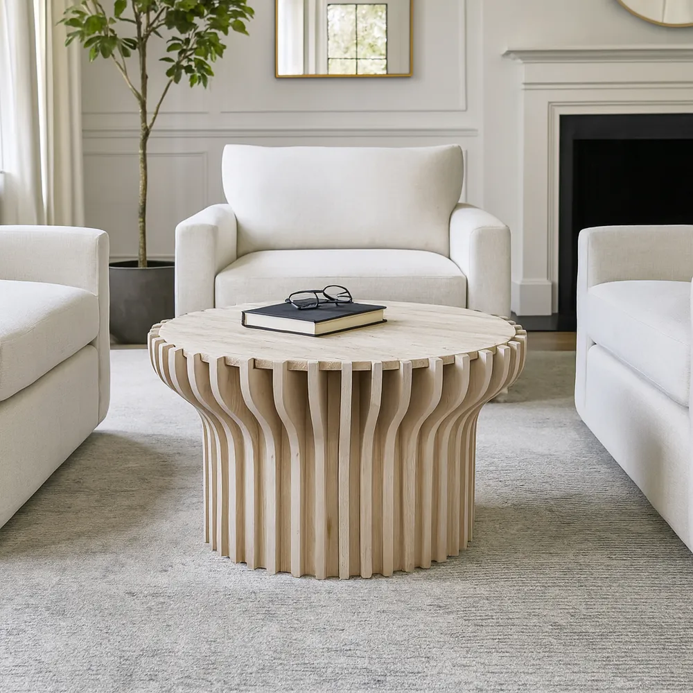 INGRIDBEACH WHITE COFFEE TABLE 19 (IN)