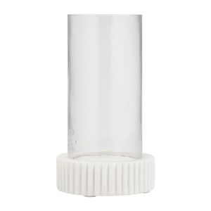 MARBLE, 11"H HURRICANE HOLDER, WHITE KD 1