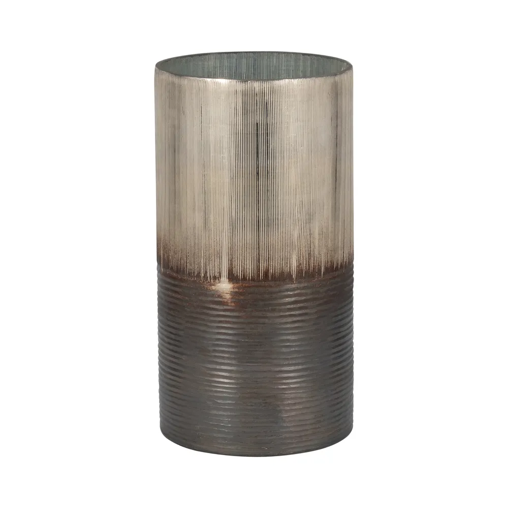 ARLOROSE SILVER GLASS VASE 13 (IN)