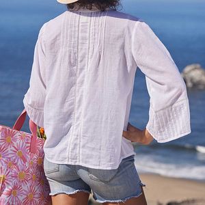 Easy Lightweight White Cotton Blouse 11