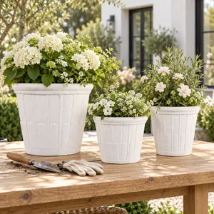 INGRIDLEY SET OF 3 WHITE PLANTER 13 (IN) 2