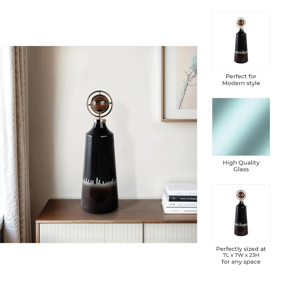 GRAYDONWIND BROWN GLASS VASE 23 (IN)