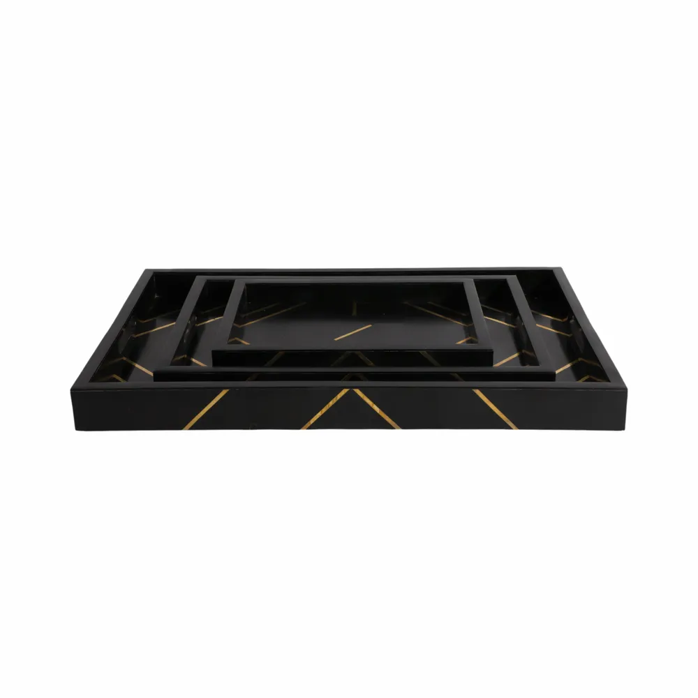 VINSONVIEW SET OF 3 BLACK TRAY 2 (IN)