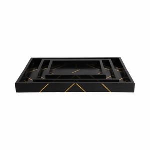 VINSONVIEW SET OF 3 BLACK TRAY 2 (IN) 1