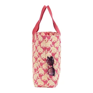 Elephants Canvas Carryall Tote Bag 5