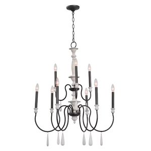 Brownell 30'' Wide 9-Light Chandelier - Anvil Iron 1