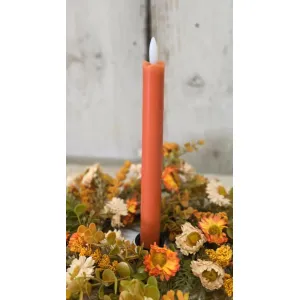 Orange 10in Taper Realistic Flame Taper Set of 2 1