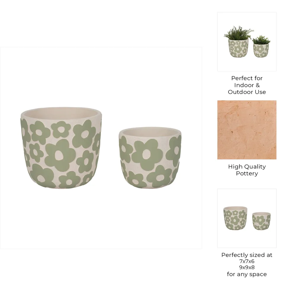 AXELGROVE SET OF 2 GREEN PLANTER 8 (IN)