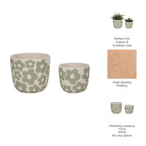 AXELGROVE SET OF 2 GREEN PLANTER 8 (IN) 8