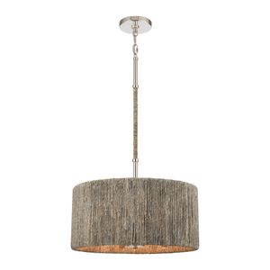 Abaca 18'' Wide 4-Light Chandelier - Polished Nickel 1