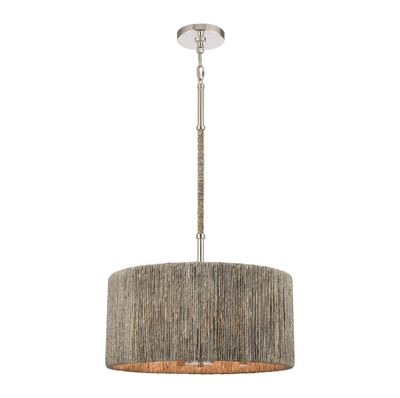 Abaca 18'' Wide 4-Light Chandelier - Polished Nickel