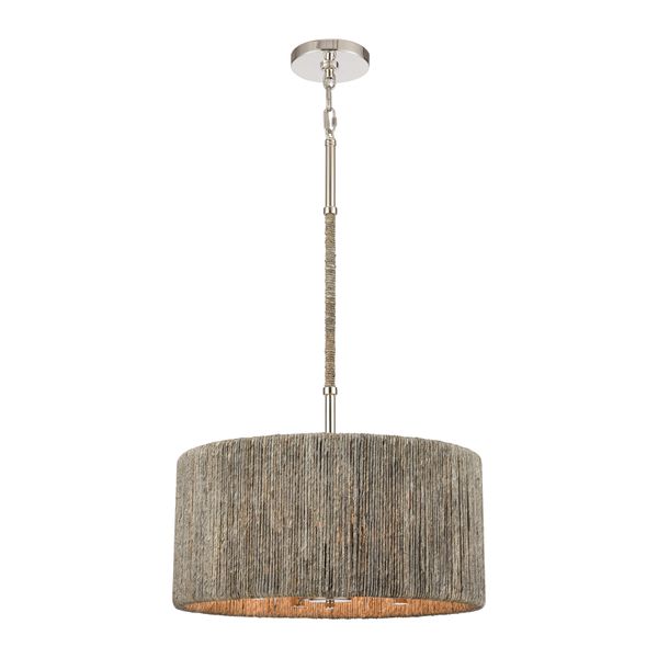 Abaca 18'' Wide 4-Light Chandelier - Polished Nickel